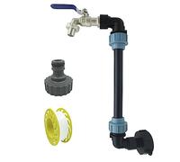 SyiXute 1 Sets IBC Collo di Cigno 3/4",Adattatore IBC S60X6 con Presa Rubinetto e Portagomma per IBC Cisterna Acqua Piovana 1000 Litri