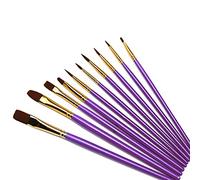 SyiXute 10 Pezzi Pennelli da Pittura,Pennelli per Dipingere di Nylon per Dipingere,Pittura Acrilica,Acquerello,Artista Pennello Set,Porpora
