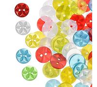 SyiXute 100 Pezzi Bottoni Colorati 14 mm,2 Fori Bottoni Resina Bambino,Bambini Decorativi Bottoni,Bottoni Rotondi Colorati per Fatti a Mano DIY Maglieria Cucito Artigianato Vestiti,5 Colori