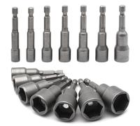 SyiXute 14 Pezzi Bussole Esagonali,Bussole per Avvitatore 6-19 mm,Sdattatore Esagonale Chiavi Bussola,Attacco Esagonale da 1/4" per Trapani,Dadi e Adattatori per Bussole a Percussione
