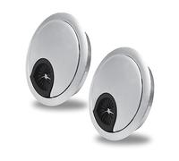 SyiXute 2 Pezzi Passacavi Scrivania da 60 mm,Passacavi in Metallo,Passacavi per Tavolo da Ufficio,Passacavo per Scrivania Rotondo per Scrivania e Tavolo (Argento)
