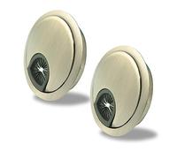 SyiXute 2 Pezzi Passacavi Scrivania da 60 mm,Passacavi in Metallo,Passacavi per Tavolo da Ufficio,Passacavo per Scrivania Rotondo per Scrivania e Tavolo (Bronzo)