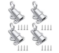 SyiXute 4 Pezzi Chiavistello a Molla,Bullone Molla Porta Lega,Rimbalzo Automatico Serratura Con Viti per Finestre,Porte in Legno,Armadi (Argento)