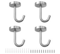 SyiXute 4 Pezzi Ganci da Soffitto in Acciaio Inox,Gancio da Soffitto per Piante Sospese per Piccoli Ventilatori da Soffitto,Applique e Zanzariere
