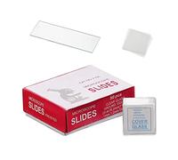 SyiXute 50 Pezzi Vetrini Microscopio con Bordo Molato 76x25mm e 100 Pezzi Vetrini Coprioggetto Pre-Puliti 18x18mm per L'educazione Scientifica di Base