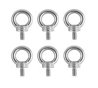 SyiXute 6 Pezzi Bulloni a Occhiello M6,Bulloni ad Occhiello ad Anello,304 Acciaio Lnossidabile Filetto Anello per Asta per Attrezzature di Sollevamento,Corda per Legare