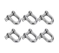 SyiXute 6 Pezzi M6 Grillo in Acciaio Inox,Grillo Dritto a Forma di D,Grillo per Anello a D con Perni Per Sartiame Pesante,Riciclaggio Di Veicoli,Traino,Facile Da Trasportare
