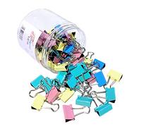 SyiXute 60 Pezzi Fermacarte Clip da 15 mm,Foldback Binder Clips,Clip Fermacarte Metallo per Ufficio Scuola Casa,Appunti Cancelleria Clip (Colore Casuale)