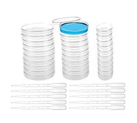 SyiXute 65+55+34 mm Piastra di Petri con Coperchio,30 Pezzi Piastre Di Petri In Plastica Sterile Per Laboratorio Esperimento Biologia Studi,con 10 Pipette Di Trasferimento da 3 ml