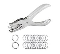 SyiXute Perforatore a Foro Singolo,6 mm Perforatore a Pinza,Capacità di Fogli Multipli per Carta A4 per Carta per Appunti Carta Sottile Cartoline Inviti (Contiene 20 Anelli in Acciaio Inossidabile)