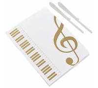 Syiyunran A4 Cartella per Spartiti Cori Cartelle Documenti - Bianca 80 Pagine, Impermeabile in Plastica Pentatoniche, Arte, Pianoforte, Chitarra Cartella Musicale Con 2 Clip Divisorie Trasparenti