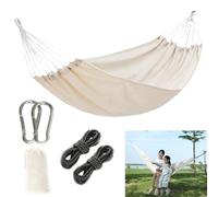 Syiyunran Amaca Singola Da Esterno Appendere Lounger - Beige, 1 Pezzo, per Terrazza, Balcone, Giardino e Campeggio All'aperto, con Borsa di Stoccaggio Amache, Cinghie Moschettoni