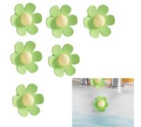 Syiyunran Bouchon Trop Plein Lavabo Cache Trou Copri Troppopieno - Verde, a Forma di Fiore, 6 Pezzi, Adatto Lavabi pour Bain, per da Appoggio, Lavelli Mop, Lavamani, Vasche Bagno, ecc