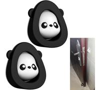 Syiyunran Cartoon Silicone Removable Door Stops - Bear Style, Black 1pc, Paracolpi in Gomma Autoadesivi, Fermaporta a Muro, Tappi Elastici per Porte e Pareti, Adatti Interne ed Esterne