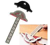 Syiyunran Goniometro In Acciaio Inox - Argento 1pc Di Marcatura Precisione Uno Strumento Popolare Marcatore Obliquo Multiuso Regolabile Per Cercatore D'Angolo Righello