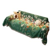 SYJYM - Copridivano natalizio a tema natalizio rosso e verde con fiocco di neve, renna, a forma di L, 2/3/4 posti, decorazione per la casa