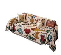 SYJYM - Copridivano natalizio a tema natalizio rosso e verde con fiocco di neve, renna, a forma di L, 2/3/4 posti, decorazione per la casa