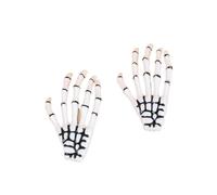 SYJYM Fermaglio per capelli creativo a forma di mano con scheletro, per donne e ragazze, stile gotico, colorato, accessori per capelli per Halloween, trucco e feste, 2