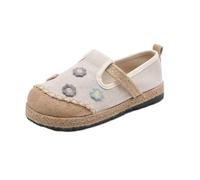 SYJYM Scarpe casual primaverili letterarie da donna con tacco piatto pigro casual bocca bassa cotone lino ricamato per le donne, 01, 36.5 EU