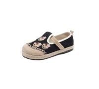 SYJYM Scarpe casual primaverili letterarie da donna con tacco piatto pigro casual bocca bassa cotone lino ricamato per le donne, 010, 37.5 EU