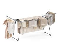 SYKIARIOL Stendibiancheria pieghevole, estensibile, grigio | Uso interno ed esterno, salvaspazio, per asciugamani e vestiti, design ad ali, struttura robusta, 248 x 59 x 100 cm