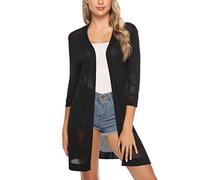 Sykooria Cardigan Donna Lungo Elegante Coprispalle con Manica Lunga Leggero e Traspirante Bolero Lavorato a Maglia per Primavera Estivo Autunno