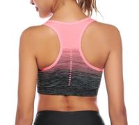 Sykooria Donna Reggiseno Sportivo Reggiseno da Allenamento Senza Ferretto Top Fitness Donna Palestra Imbottito per Ginnastica Yoga Rosa S