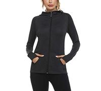 Sykooria Felpa Donna Zip con Cappuccio Giacca Sport Slim Fit Leggero e Traspirante, con Foro per Il Pollice e Tasca Grande