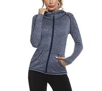 Sykooria Felpa Donna Zip con Cappuccio Giacca Sport Slim Fit Leggero e Traspirante, con Foro per Il Pollice e Tasca Grande