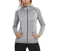 Sykooria Felpa Donna Zip con Cappuccio Giacca Sport Slim Fit Leggero e Traspirante, con Foro per Il Pollice e Tasca Grande