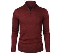 Sykooria Maglione da Uomo Cerniera Maglioni Collo Alto Pullover Manica Lunga Uomo Sweater Morbido Invernale