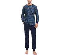 Sykooria Pigiama Uomo Invernale Cotone Lungo Due Pezzi Set Caldo Maniche Lunghe e Pantaloni Lunghi 583-PAT S