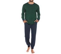 Sykooria Pigiama Uomo Invernali Pigiama Uomo Cotone Lungo Pigiama Due Pezzi Set Pigiama Caldo Pigiami da Uomo Maniche Lunghe e Pantaloni Lunghi 583-Blu M