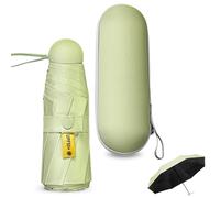 Sykrawki Ombrello da Viaggio Pieghevole 8 Ossa Portatile, ombrello da viaggio, ombrello di piccole dimensioni con protezione UV, ombrello antivento con copertura a capsula (Verde Matcha)