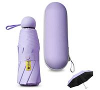 Sykrawki Ombrello da Viaggio Pieghevole 8 Ossa Portatile, ombrello da viaggio, ombrello di piccole dimensioni con protezione UV, ombrello antivento con copertura a capsula