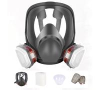 sykua Maschera Antigas con Occhiali di Sicurezza e Filtro, Maschera Respiratoria Riutilizzabile Antipolvere, Maschera per Levigatura, Lavori Edili, Verniciatura a Spruzzo, Prodotti Chimici, Taglio