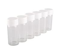 SYLALE 10pcs 10ml 22 * 50mm Mini vasetti di Vetro Trasparente Bottiglie di Vetro con Tappi di plastica Bianchi fiale di Vetro for Artigianato Artistico