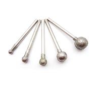 SYLALE 11 Pz 0.5-8mm Testa di Rettifica Diamantata Sferica Testa Montata Punte a Punta Frese Incisione Lucidatura Utensile Abrasivo 2.35mm Gambo for Dremel