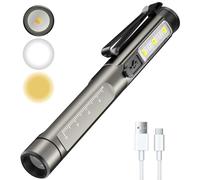 Sylanda Lampada per pupilla Medicina, Lampada diagnostica con luci laterali, Ricaricabile USB, Torcia a penna, Piccola E Portatile con Cavo Dati, Per Escursioni, Insegnamento