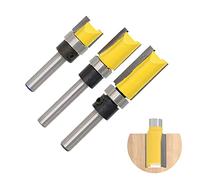 sylbx Fresa per filo dritto Carburo,Set di 3 frese a filo con gambo da 6 mm, fresa a scanalatura, fresa per legno, lega di stoppino per router di trim a filo per la casa
