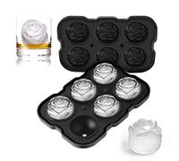 sylbx Stampo per Cubetti di Ghiaccio a Forma di Rosa Vaschette Ghiaccio con Coperchio Ice Cube Vassoio,Senza BPA, Ottimo per Whisky, Cocktail, Birra, Succhi, Cioccolatini, Bevande Fatte in Casa