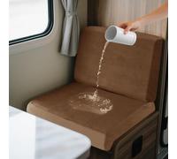 SYLC 2 Pezzi Impermeabile Carovana Coprisedili Per Roulotte E Coprischienale, Camper Copricuscino Per Divano Con Lacci, Fodere Per RV Panchina Velluto (Orange-brown,Square S)