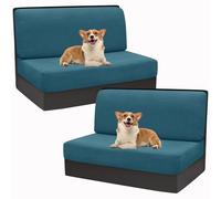 SYLC 2 Pezzi Stretch Jacquard Copricuscini Per Dinette RV Carovana Coprire La Panchina Del Sedile Del Camper Con Copertura Dello Schienale (Blu,2 Coppie)