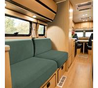 SYLC Carovana Copricuscino Per Divano, Jacquard Copricuscino Divano Per Roulotte Con 2 Cinghie, Fodere Per Cuscini Per RV Auto Panchina (Green,W 94-122 cm, D 26-40 cm)