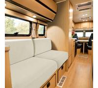 SYLC Carovana Copricuscino Per Divano, Jacquard Copricuscino Divano Per Roulotte Con 2 Cinghie, Fodere Per Cuscini Per RV Auto Panchina (Ivory,W 55-85 cm, D 25-45 cm)