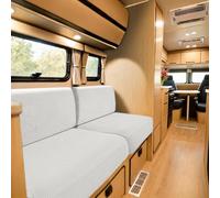 SYLC Carovana Copricuscino Per Divano, Jacquard Copricuscino Divano Per Roulotte Con 2 Cinghie, Fodere Per Cuscini Per RV Auto Panchina (White,W 60-90 cm, D 60-90 cm)
