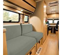 SYLC Carovana Copricuscino Per Divano, Jacquard Copricuscino Divano Per Roulotte Con 2 Cinghie, Fodere Per Cuscini Per RV Auto Panchina (Mint green,W 55-85 cm, D 25-45 cm)