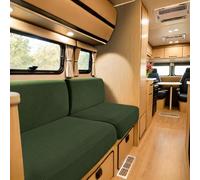 SYLC Carovana Copricuscino Per Divano, Jacquard Copricuscino Divano Per Roulotte Con 2 Cinghie, Fodere Per Cuscini Per RV Auto Panchina (Olivegreen,W 94-122 cm, D 26-40 cm)