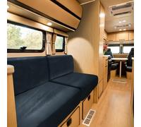 SYLC Copricuscini Divano Elastico Velluto Jacquard, Federe Per Cuscino Seduta Antiscivolo, Coprisedie Coperture Cuscino Per Panchina Camper Carovana (navy blue,Rectangle 4XL)