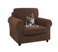 SYLC Copridivani Ektorp Con Copricuscino E Copertura Dello Schienale Jacquard Elasticizzato, Copri Divano Protezione Coprimobile Split (Brown,Chair+1 Seat+1 Back)